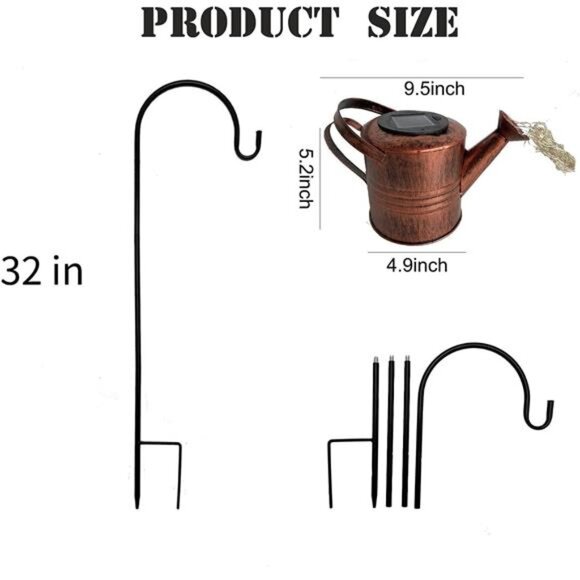 Watering Can LED String Lights - Stars Solar Shower Garden Lamp Decoration - Picture 4 of 7